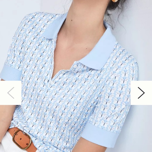 Anthropologie Maeve size small cute butterfly polo top EUC - Picture 1 of 10